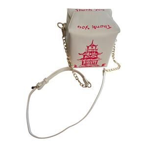 Chinese Take Out Thank You Crossbody Shoulder Bag White Purse Kitschy
